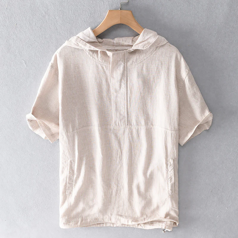 Ezra | Evercrest Linen Hoodie Shirt - Image 2