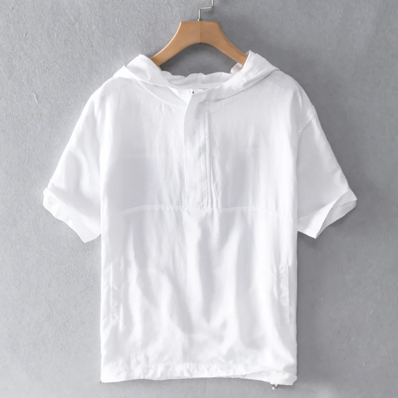 Ezra | Evercrest Linen Hoodie Shirt - Image 3