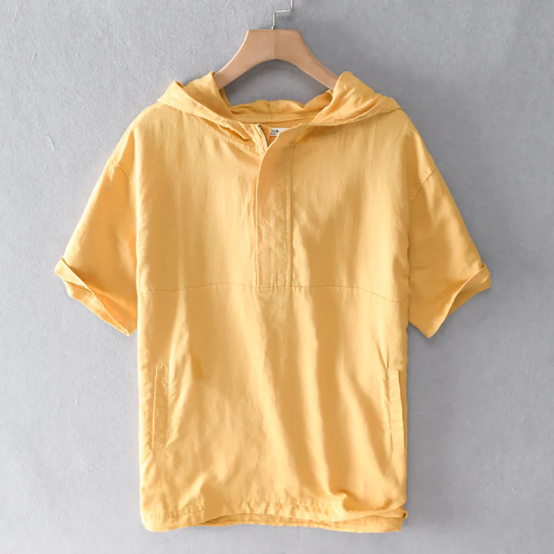 Ezra | Evercrest Linen Hoodie Shirt - Image 5