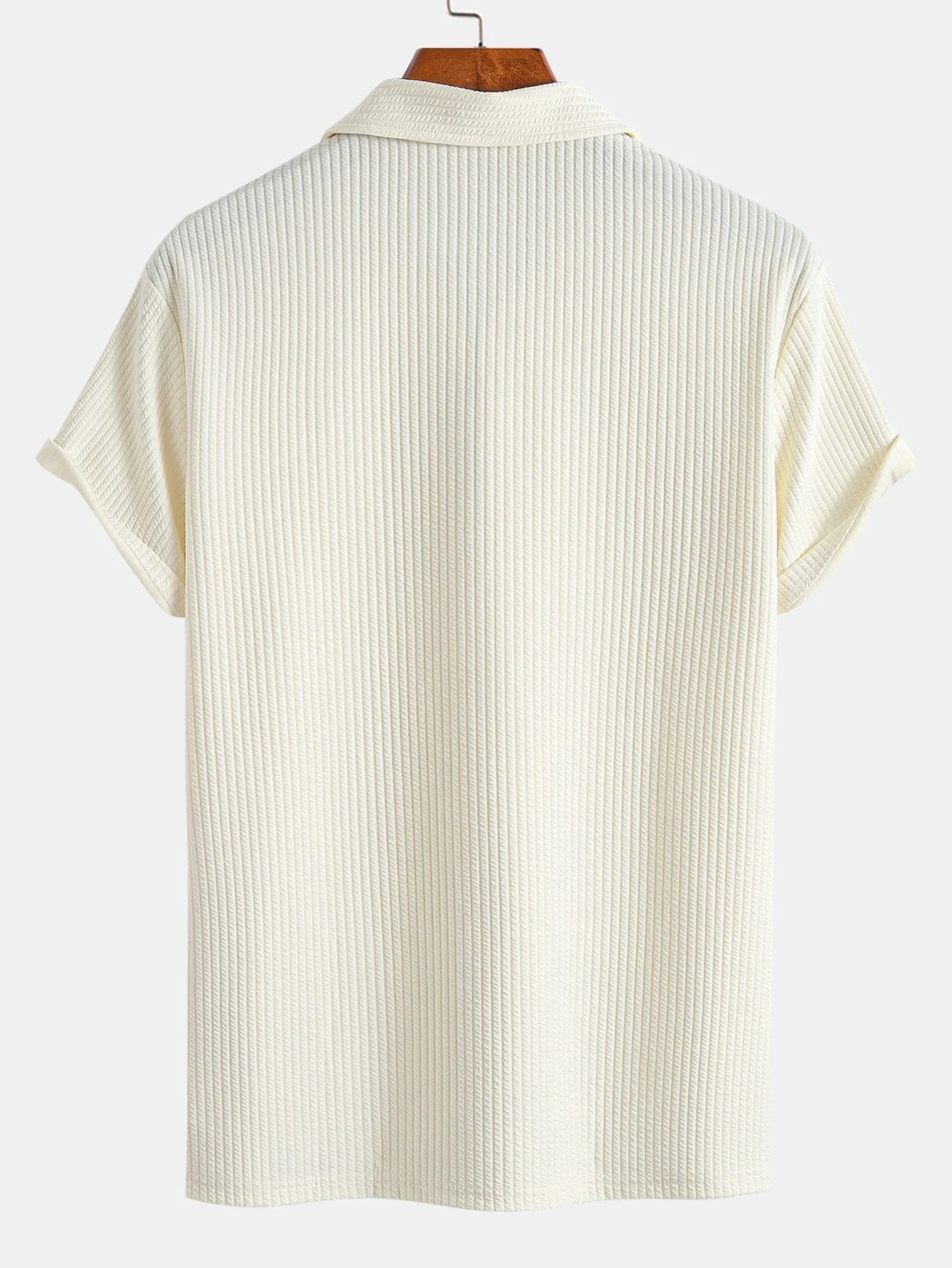 Ezra | Muscle Fit Ribbed Half Zip Polo - Image 5