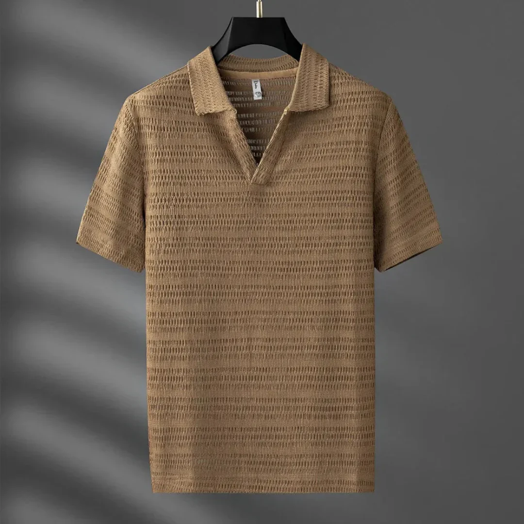 Fabrizio | Eric Textured Knit Polo Shirt - Image 2