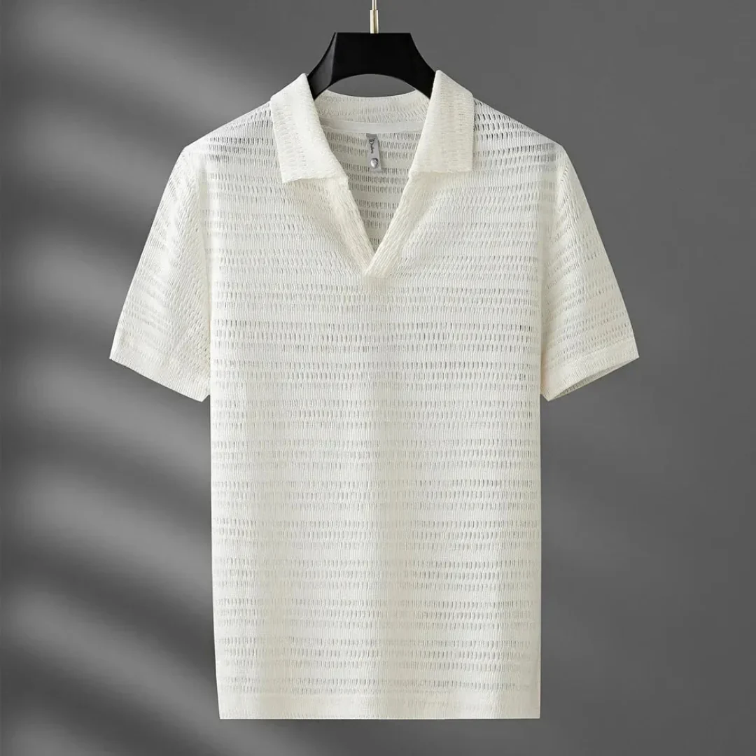 Fabrizio | Eric Textured Knit Polo Shirt - Image 3
