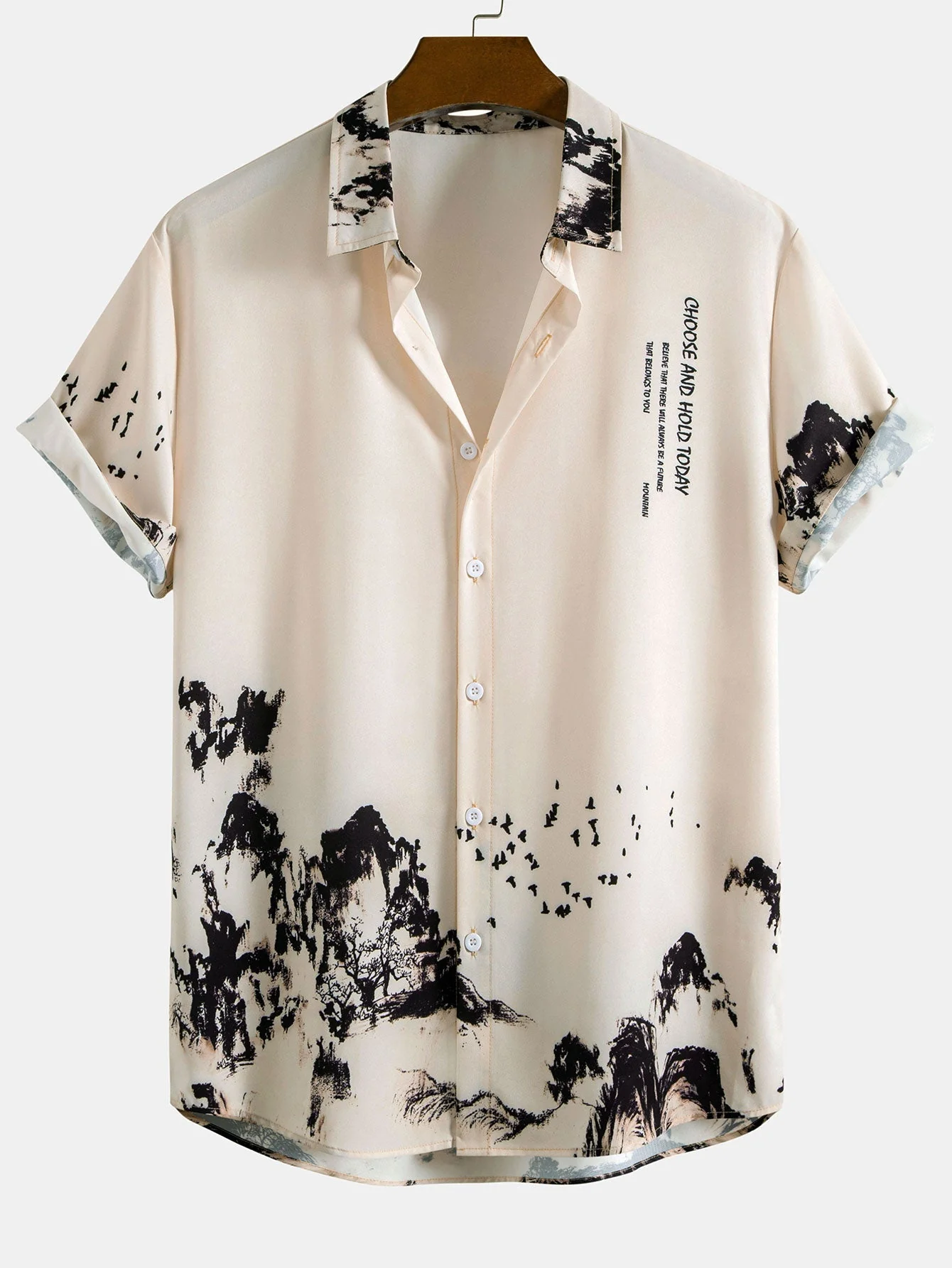 Facundo® | Ink Mountain Shirt & Man Mid Length Drawstring Swim Shorts - Image 2