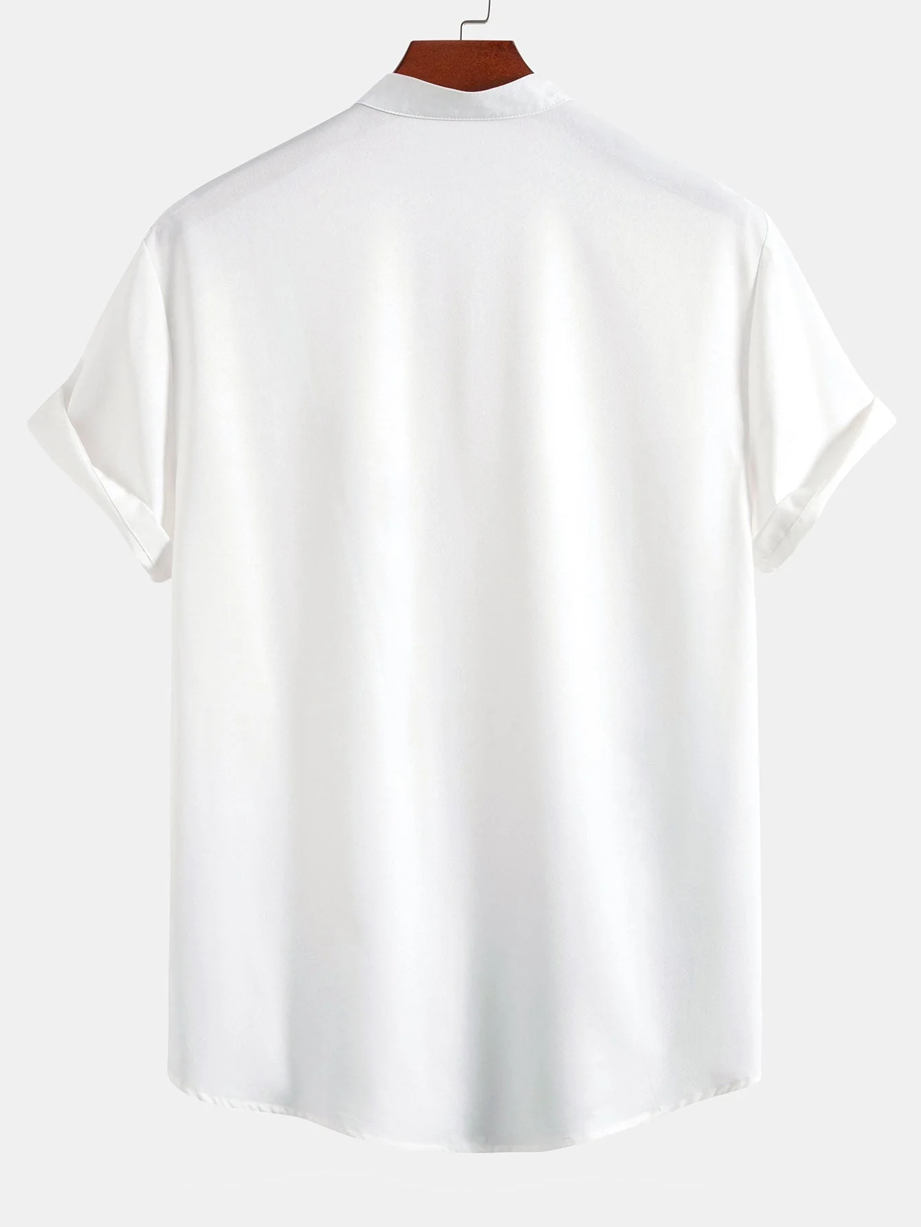 Faustino® | Ink Landscape Painting Stand Collar Shirt & Man Mid Length Drawstring Swim Shorts - Image 3