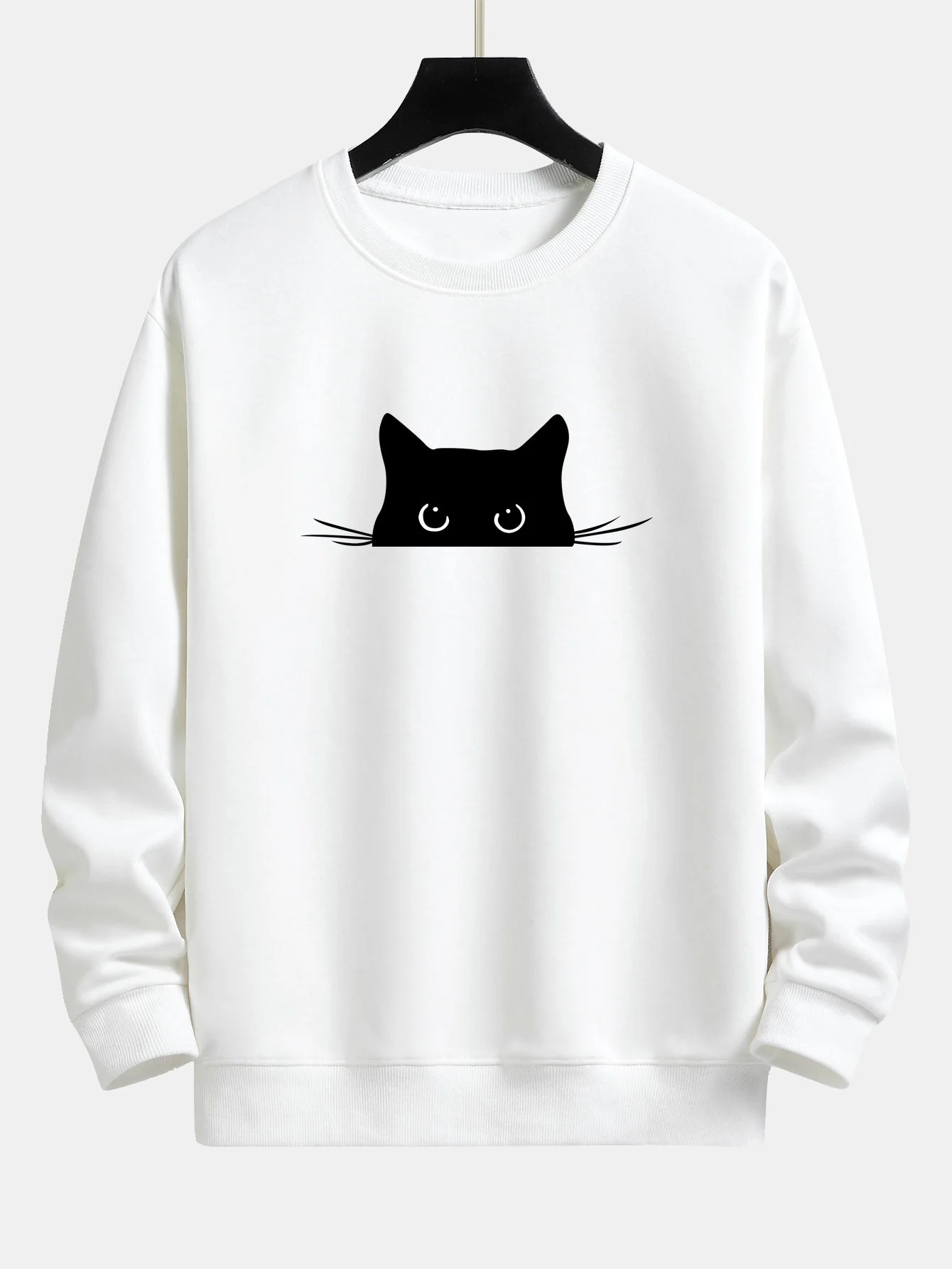 Federico® | Black Cat Print Relax Fit Sweatshirt - Image 2