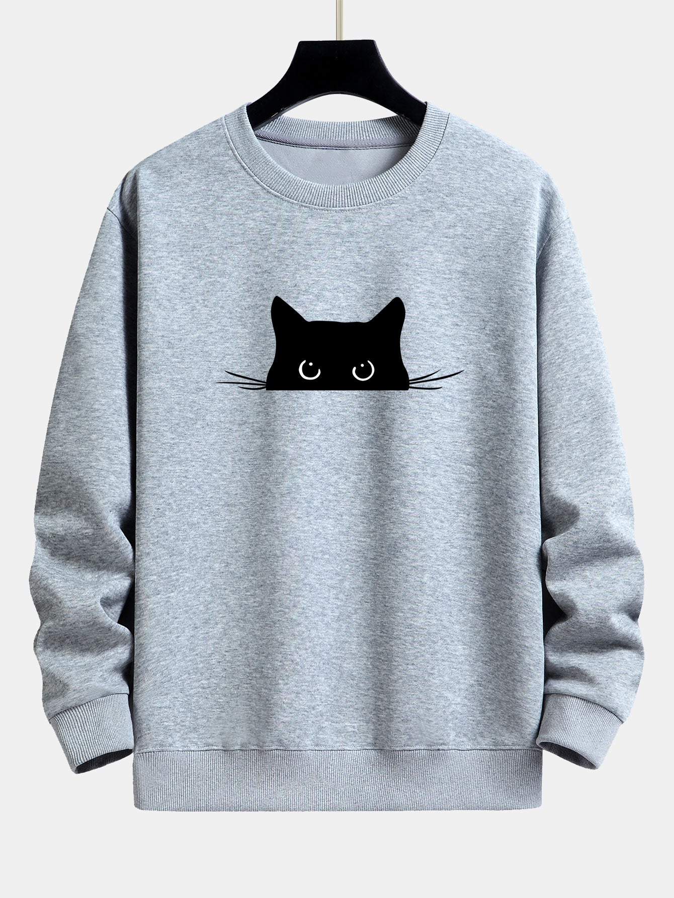 Federico® | Black Cat Print Relax Fit Sweatshirt - Image 4