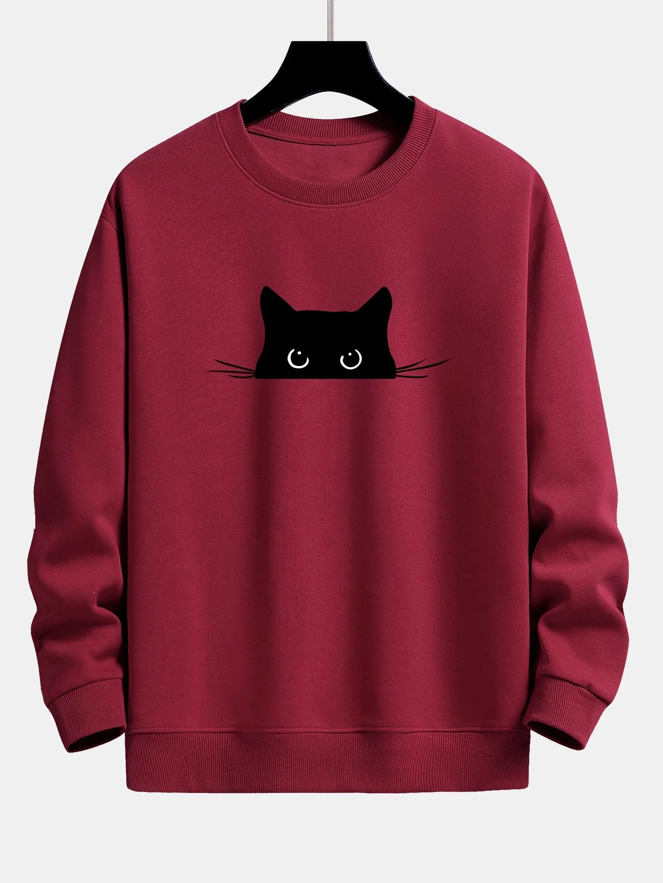 Federico® | Black Cat Print Relax Fit Sweatshirt - Image 6