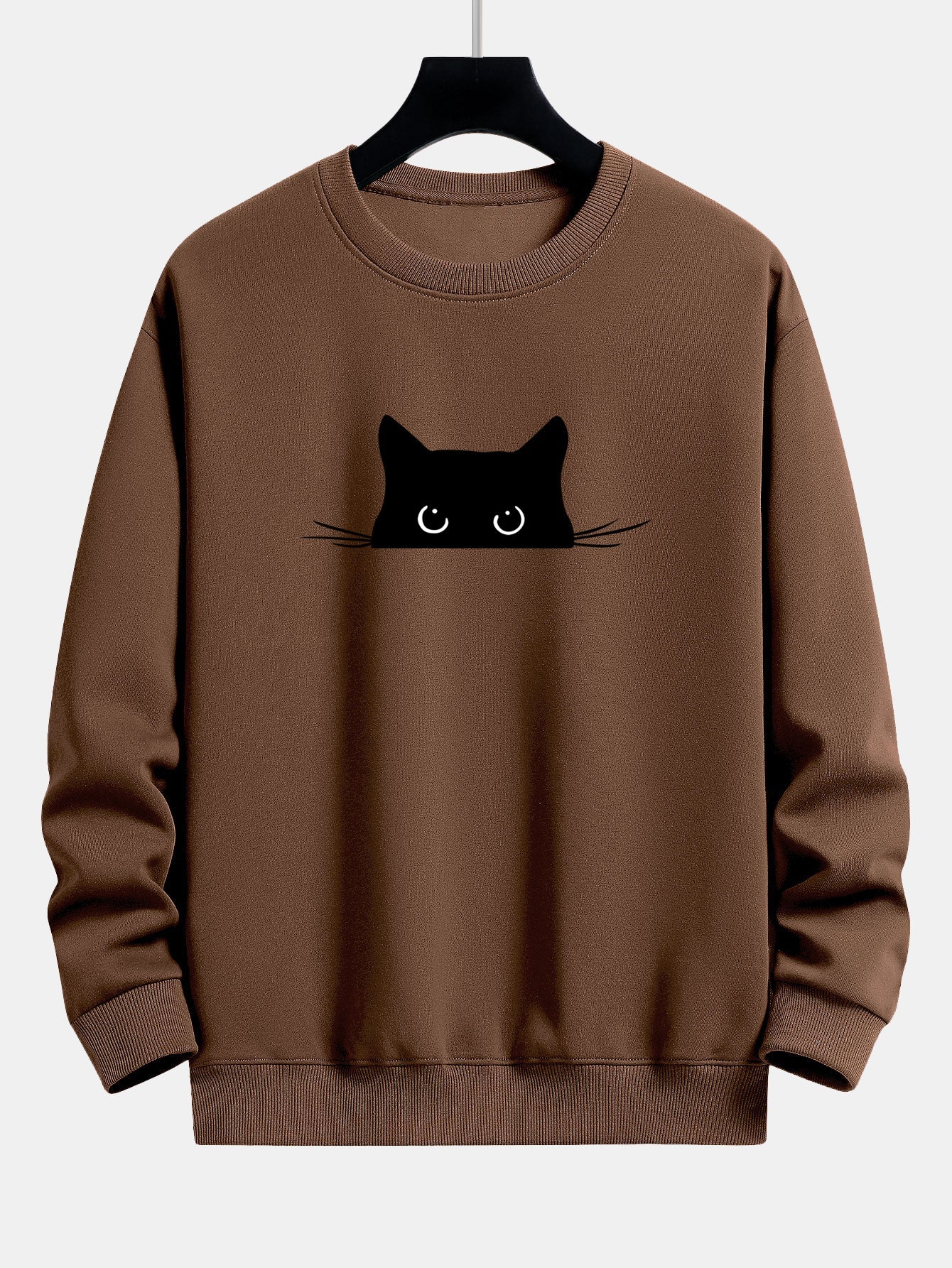 Federico® | Black Cat Print Relax Fit Sweatshirt - Image 7