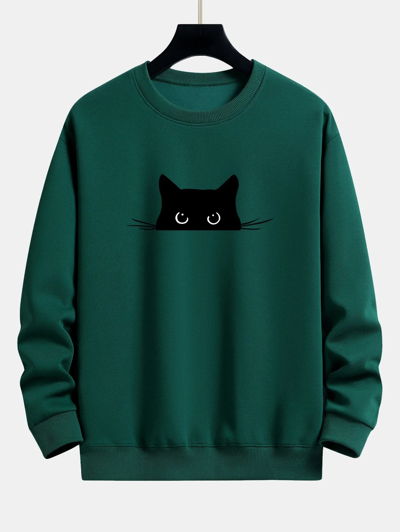 Federico® | Black Cat Print Relax Fit Sweatshirt - Image 8