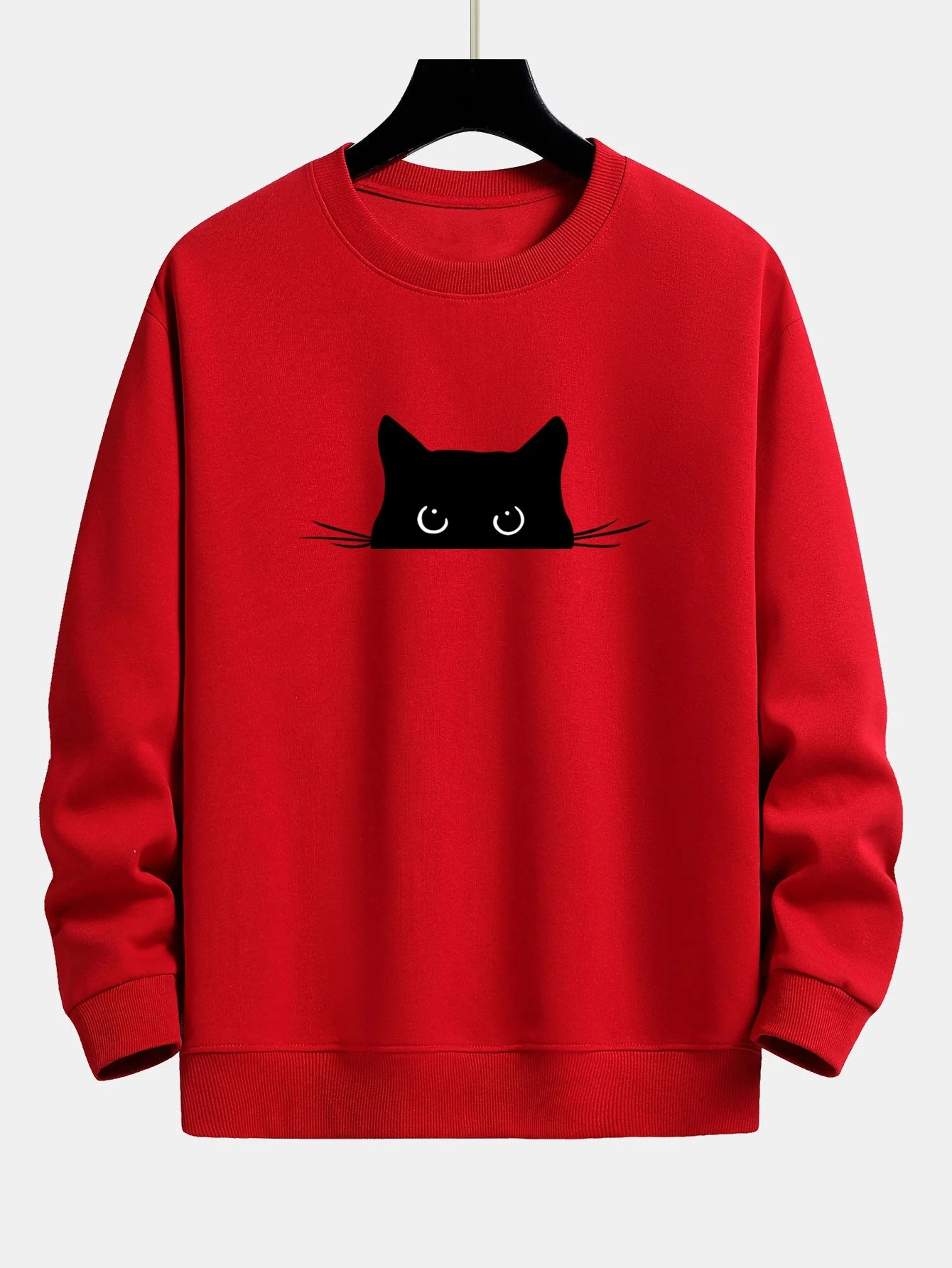 Federico® | Black Cat Print Relax Fit Sweatshirt - Image 9