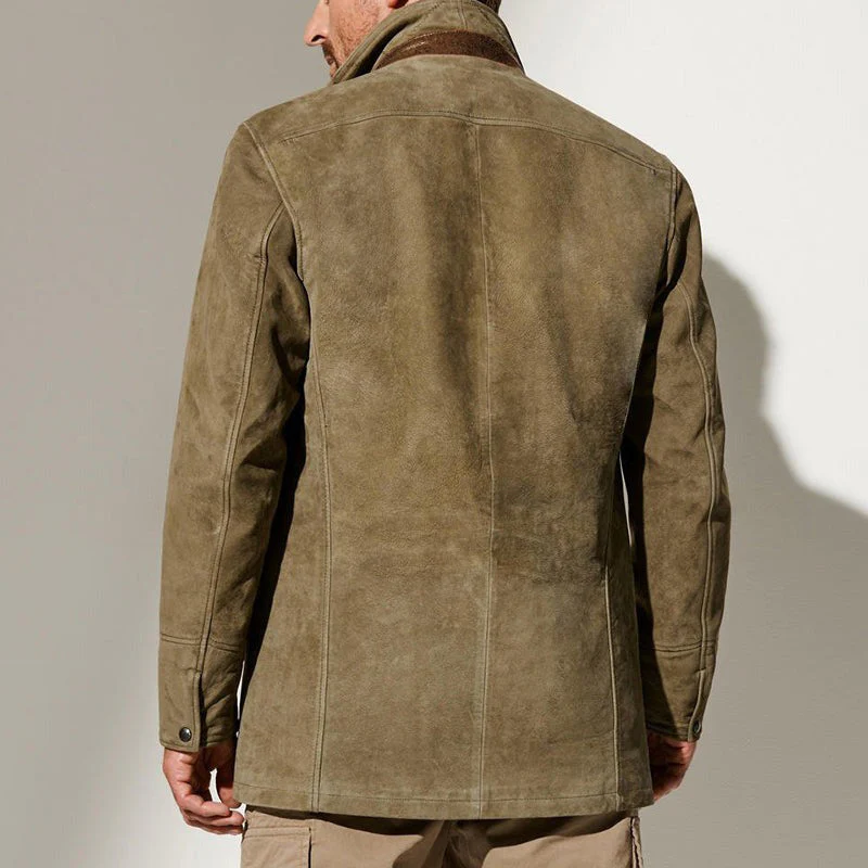 Federico® | Men’s Suede Jacket With Button Front - Image 2