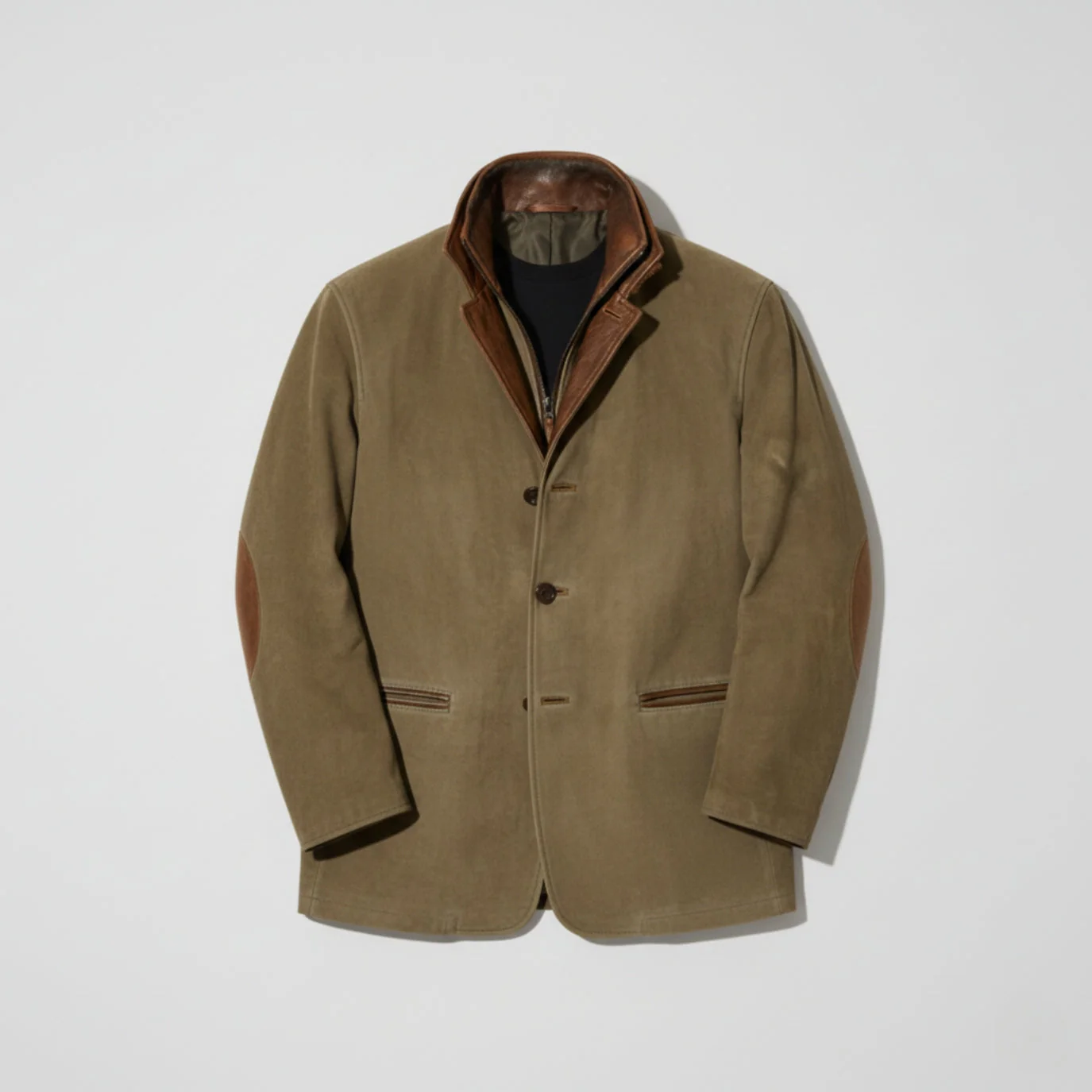 Federico® | Men’s Suede Jacket With Button Front - Image 3