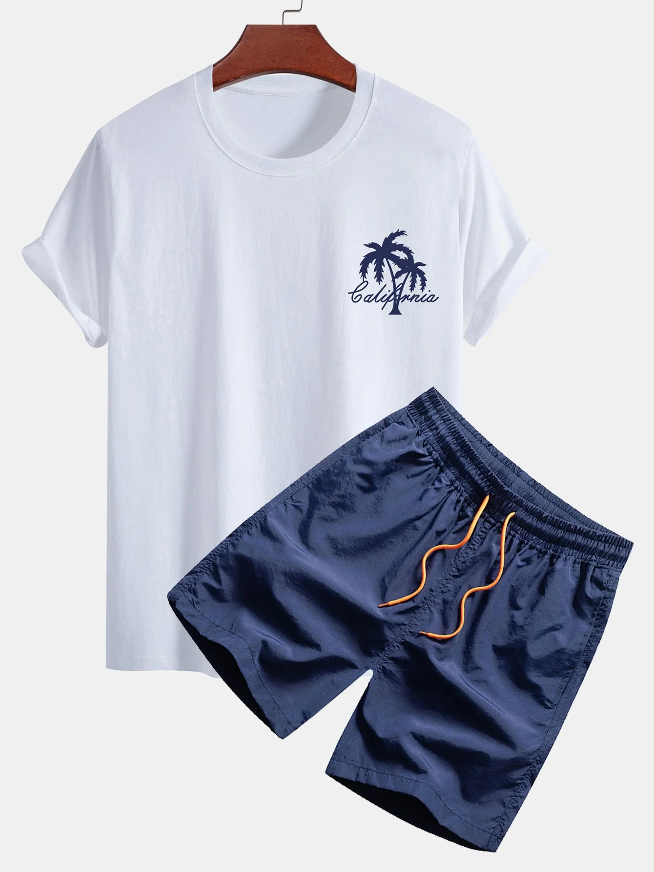 Federico® | Palm Tree Print Cotton T-Shirt & Swim Shorts - Image 5