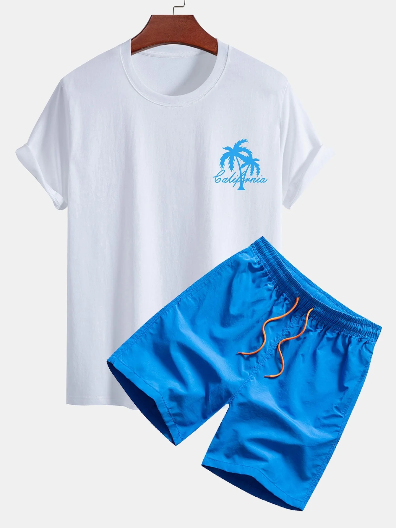 Federico® | Palm Tree Print Cotton T-Shirt & Swim Shorts - Image 6