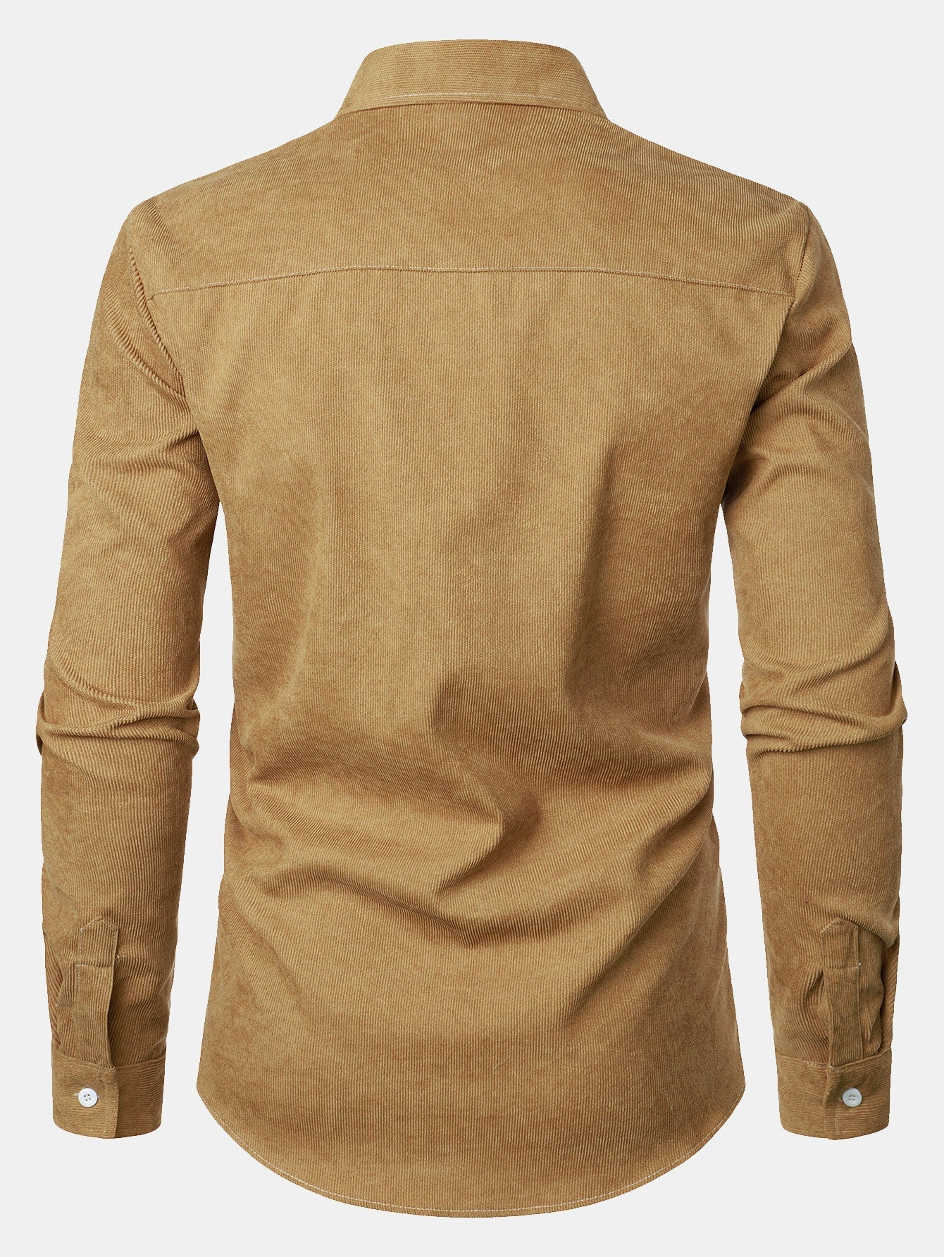 Felicio® | Corduroy Plaid Panel Button Up Shirt - Image 2