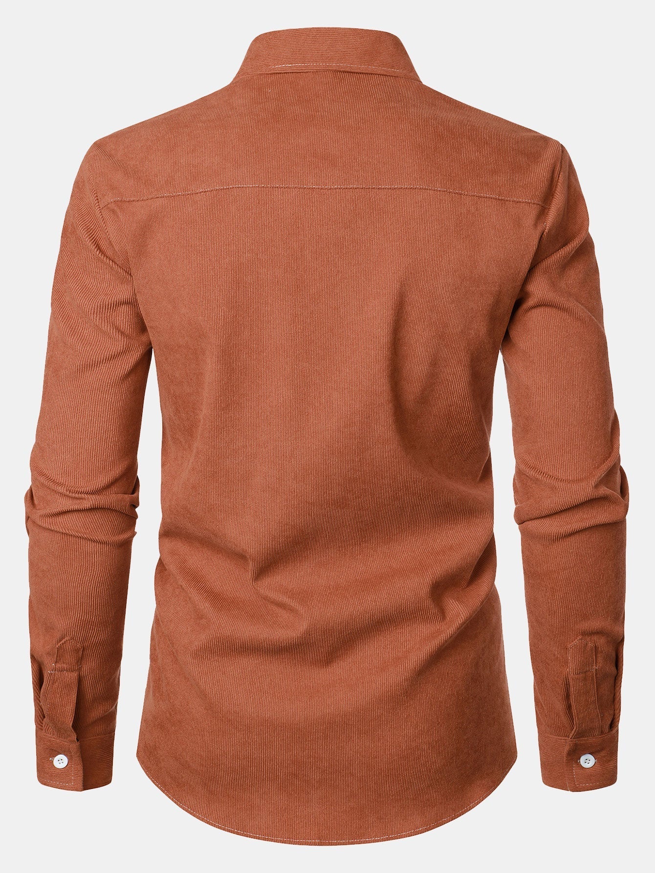 Felicio® | Corduroy Plaid Panel Button Up Shirt - Image 4