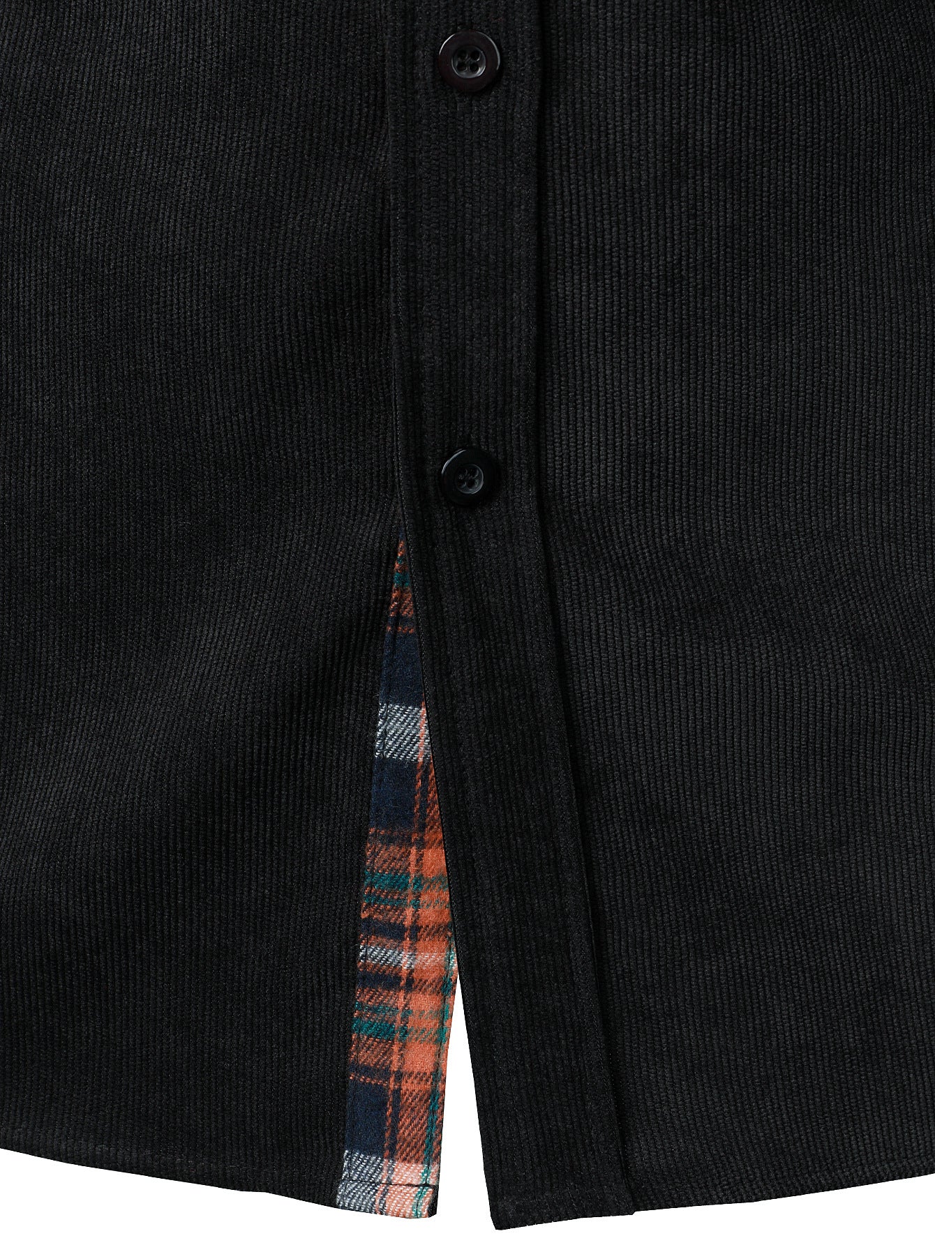 Felicio® | Corduroy Plaid Panel Button Up Shirt - Image 8