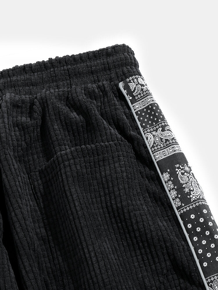 Felipe® | Corduroy Paisley Print Panel Pants - Image 11