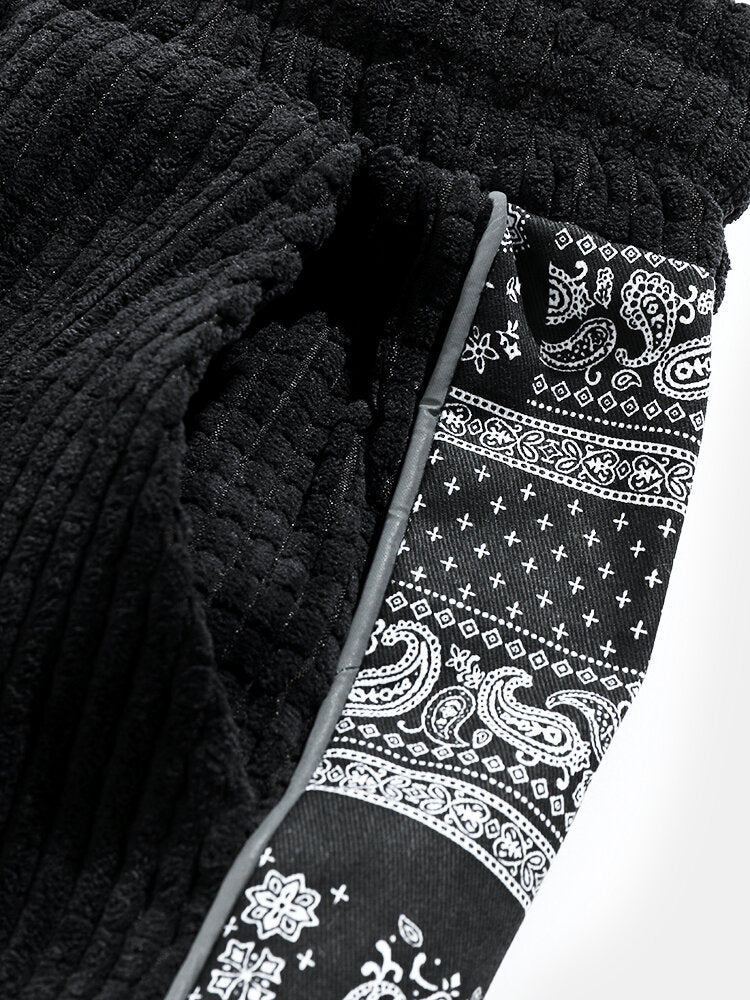 Felipe® | Corduroy Paisley Print Panel Pants - Image 13