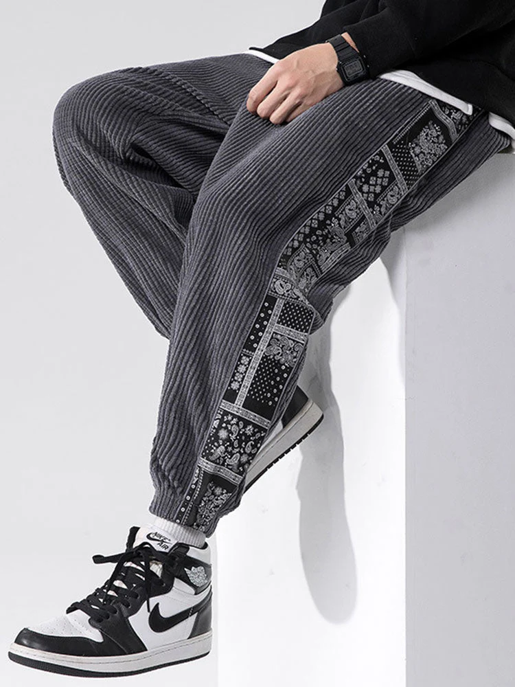 Felipe® | Corduroy Paisley Print Panel Pants - Image 5