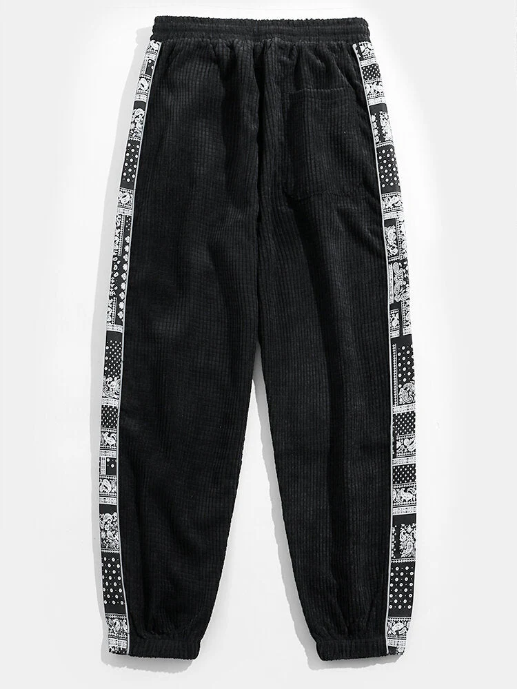 Felipe® | Corduroy Paisley Print Panel Pants - Image 7