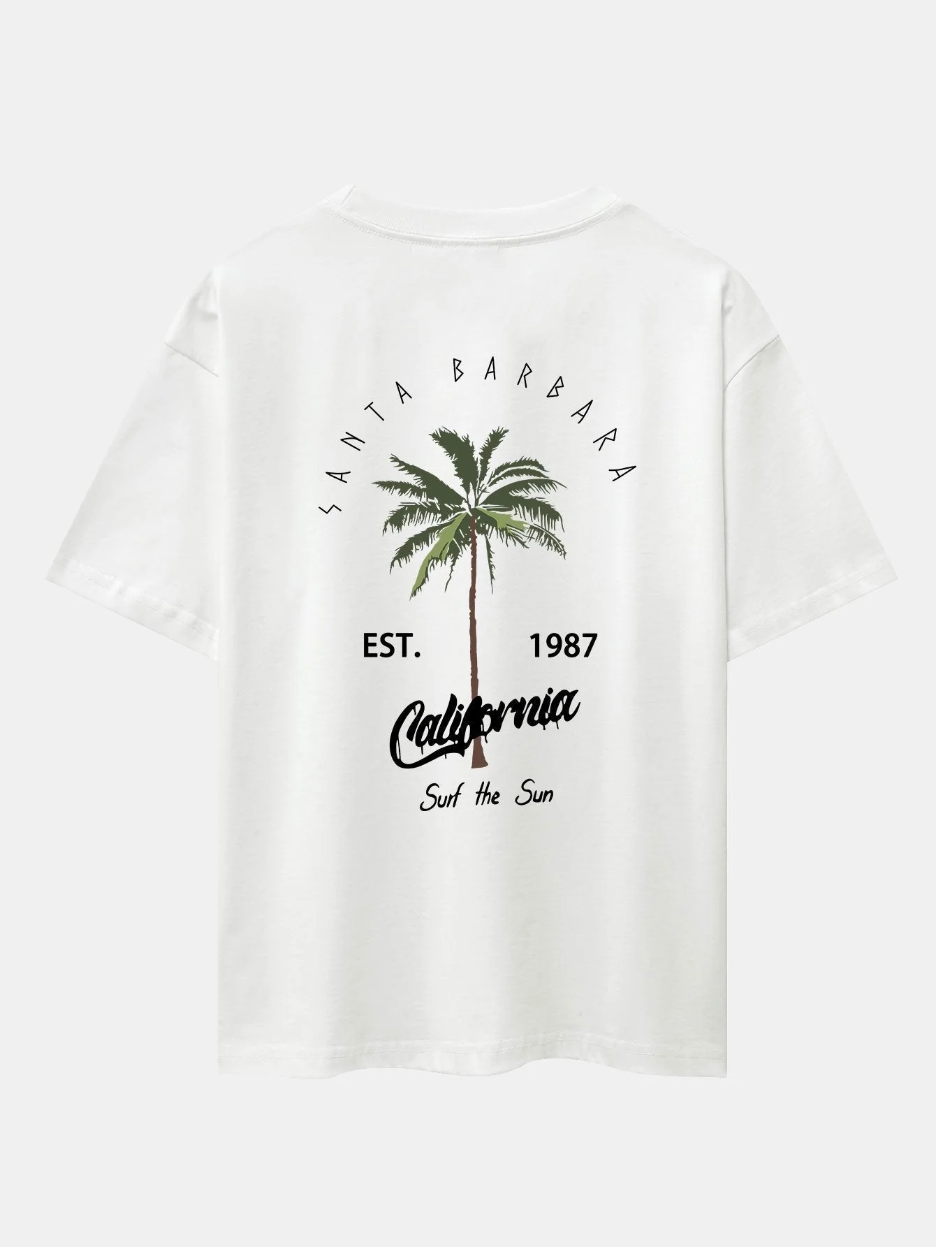 Felipe® | Palm Tree Print Drop Shoulder Oversize T-Shirt & Swim Shorts - Image 2