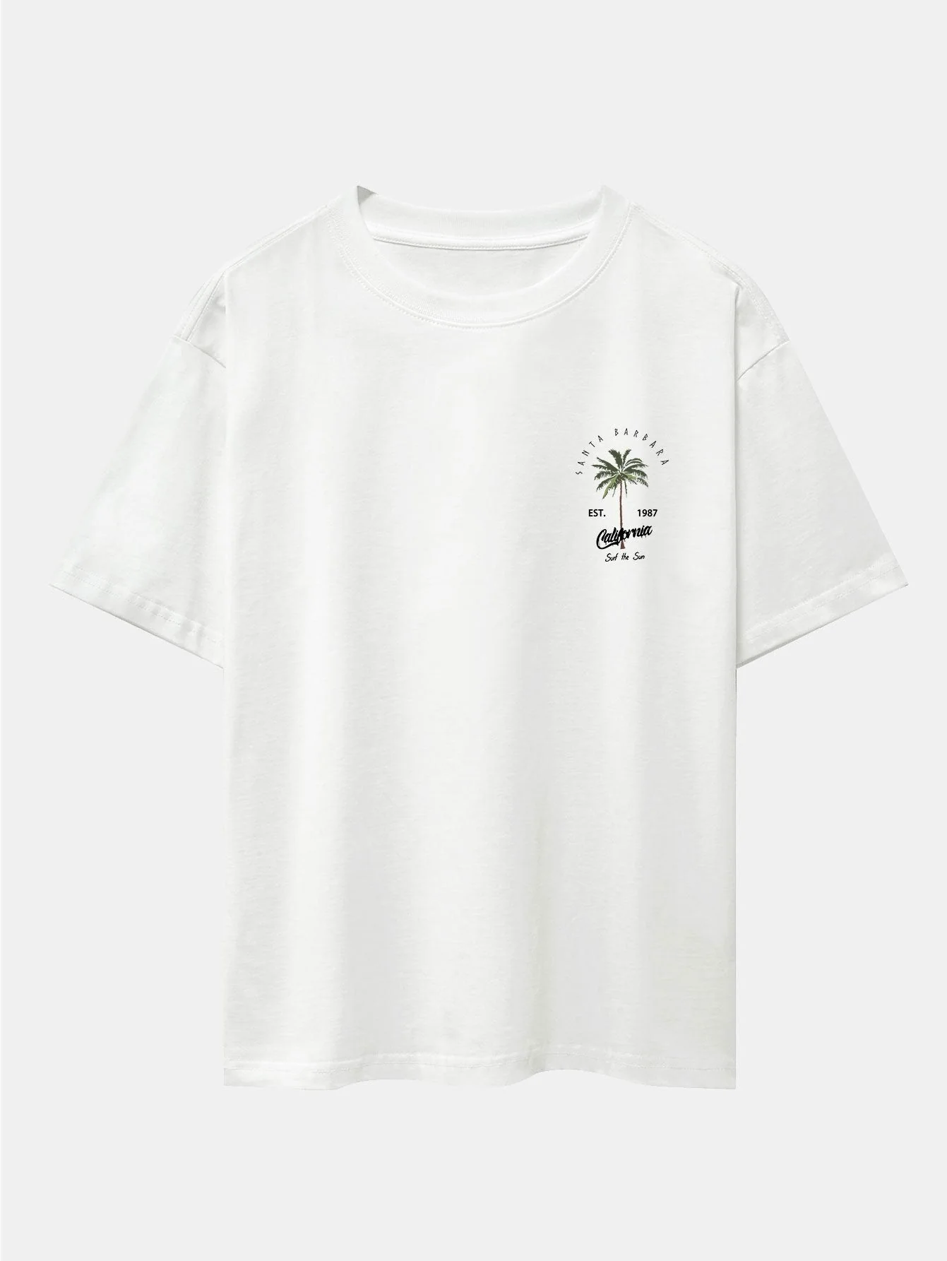 Felipe® | Palm Tree Print Drop Shoulder Oversize T-Shirt & Swim Shorts - Image 3