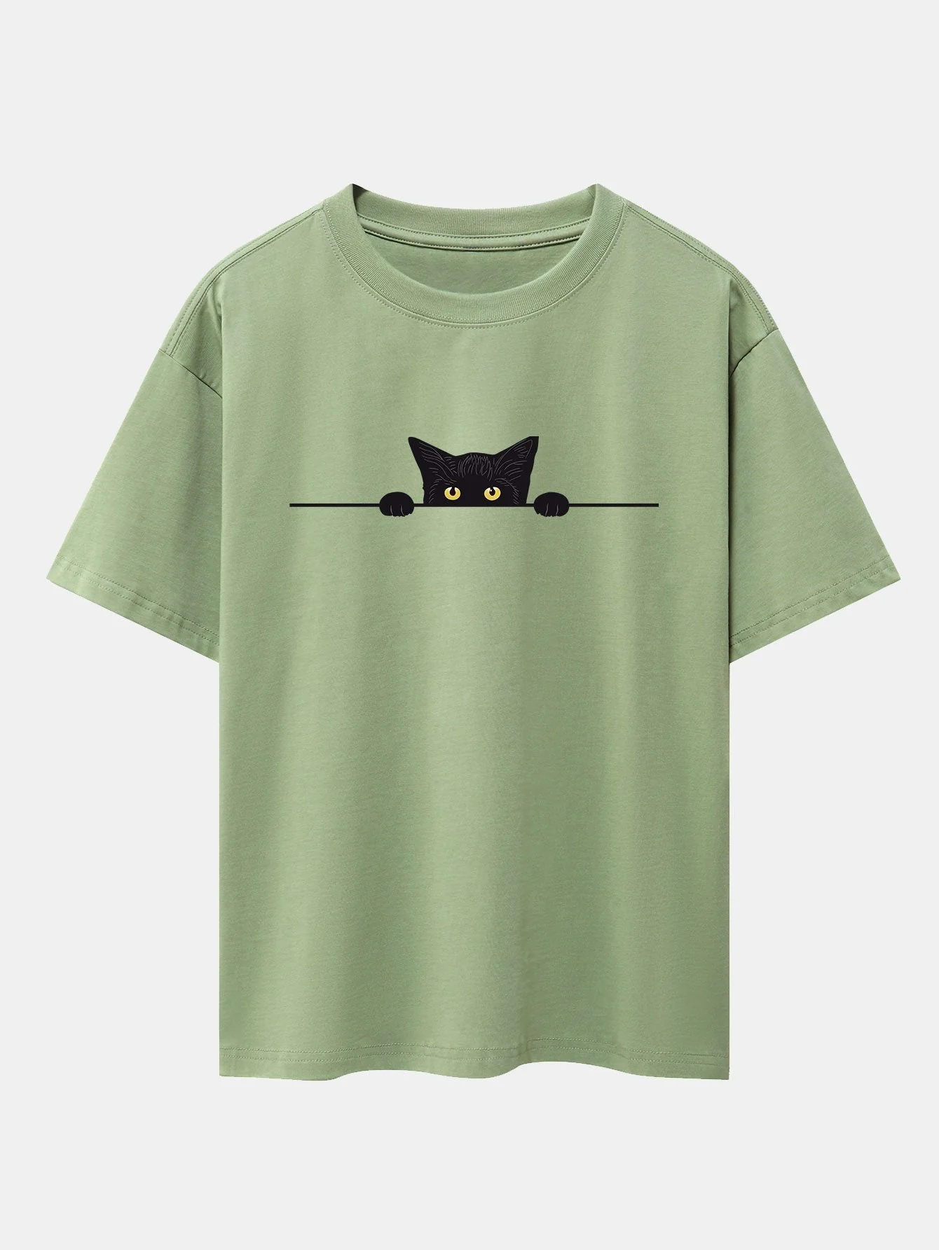 Felix® | Black Cat Print Drop Shoulder Oversize T-Shirt - Image 10