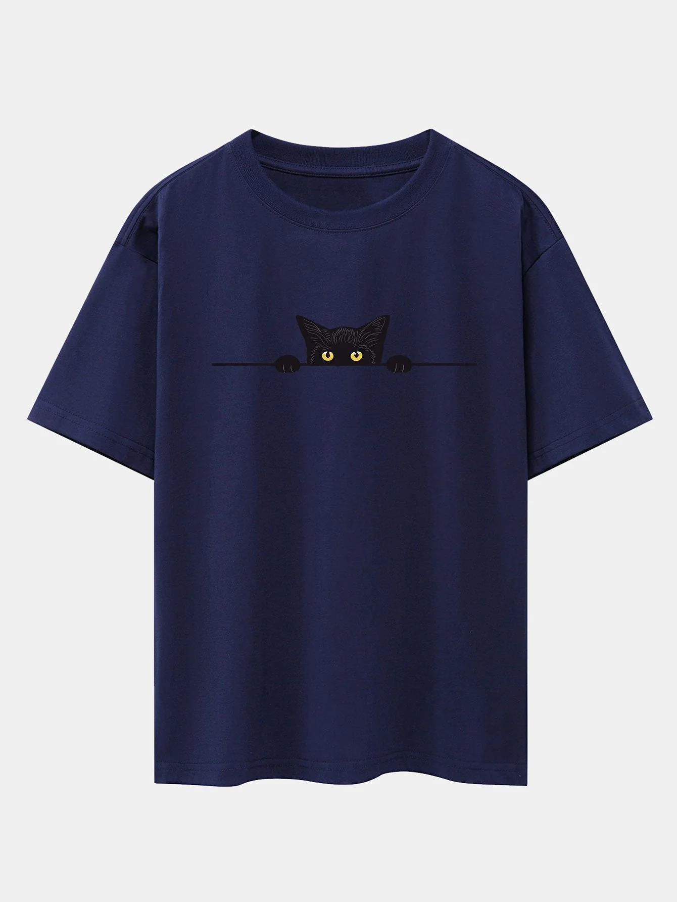 Felix® | Black Cat Print Drop Shoulder Oversize T-Shirt - Image 12