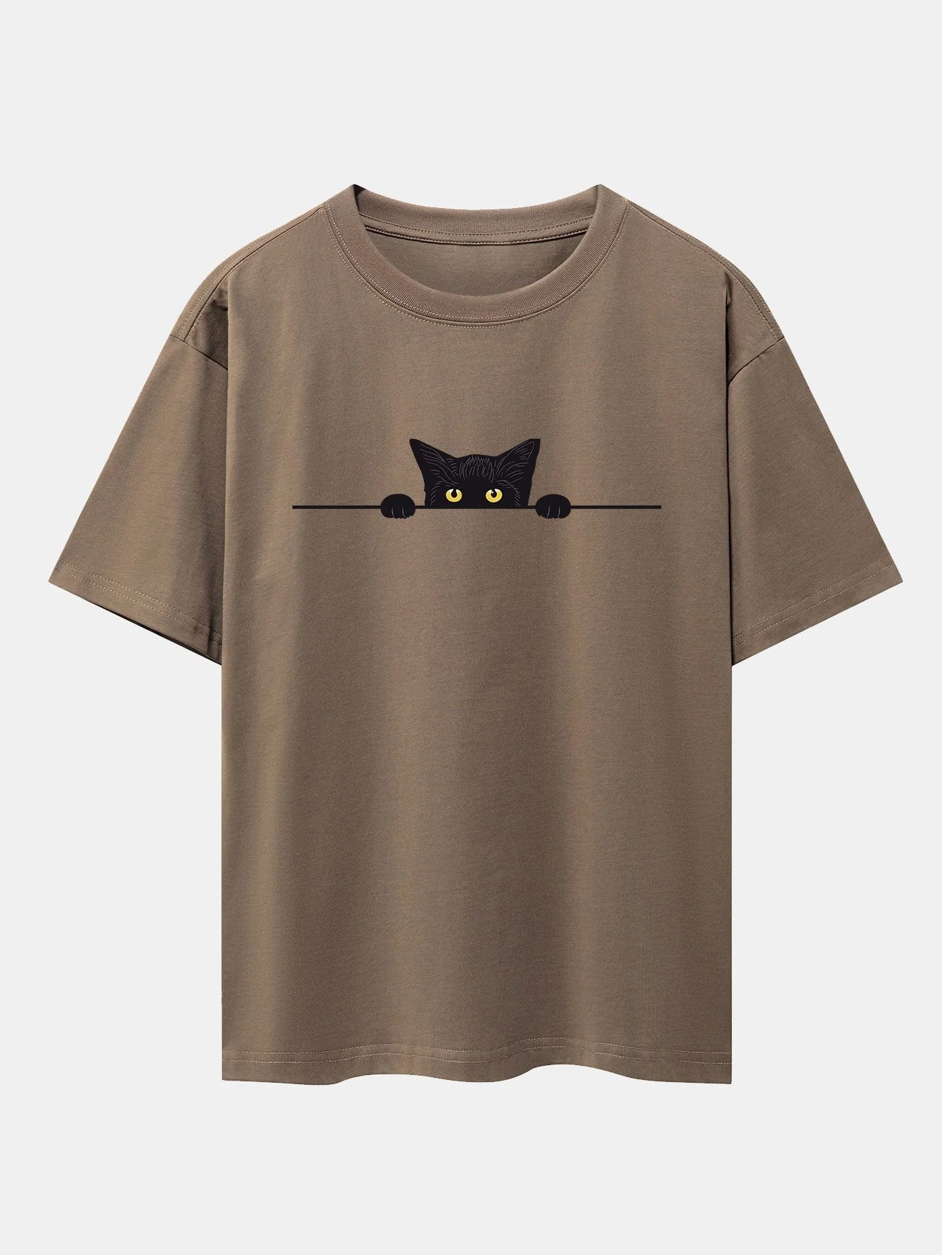 Felix® | Black Cat Print Drop Shoulder Oversize T-Shirt - Image 7