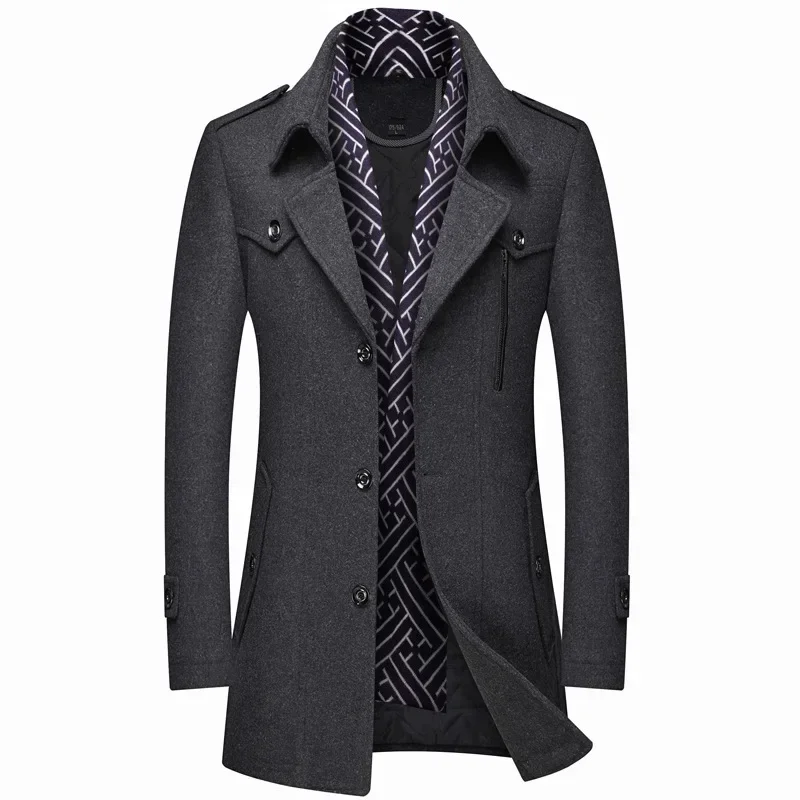 Fénix | Slim men's coat with modern interior pattern - Image 2