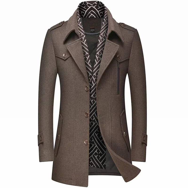 Fénix | Slim men's coat with modern interior pattern - Image 3