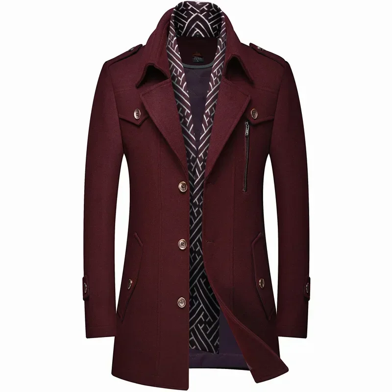 Fénix | Slim men's coat with modern interior pattern - Image 4