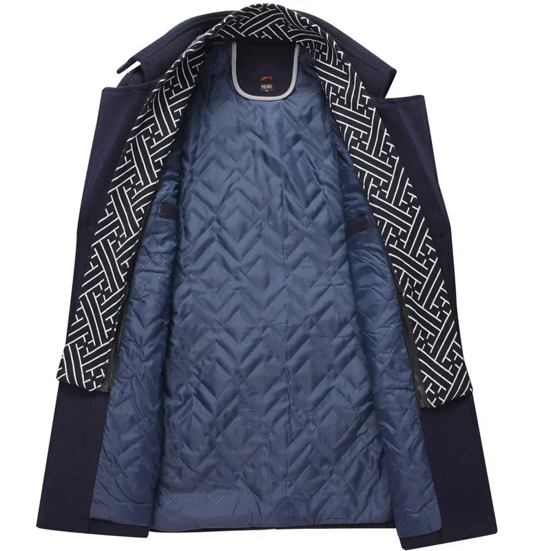 Fénix | Slim men's coat with modern interior pattern - Image 6