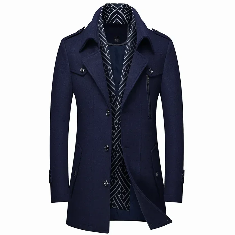 Fénix | Slim men's coat with modern interior pattern - Image 7