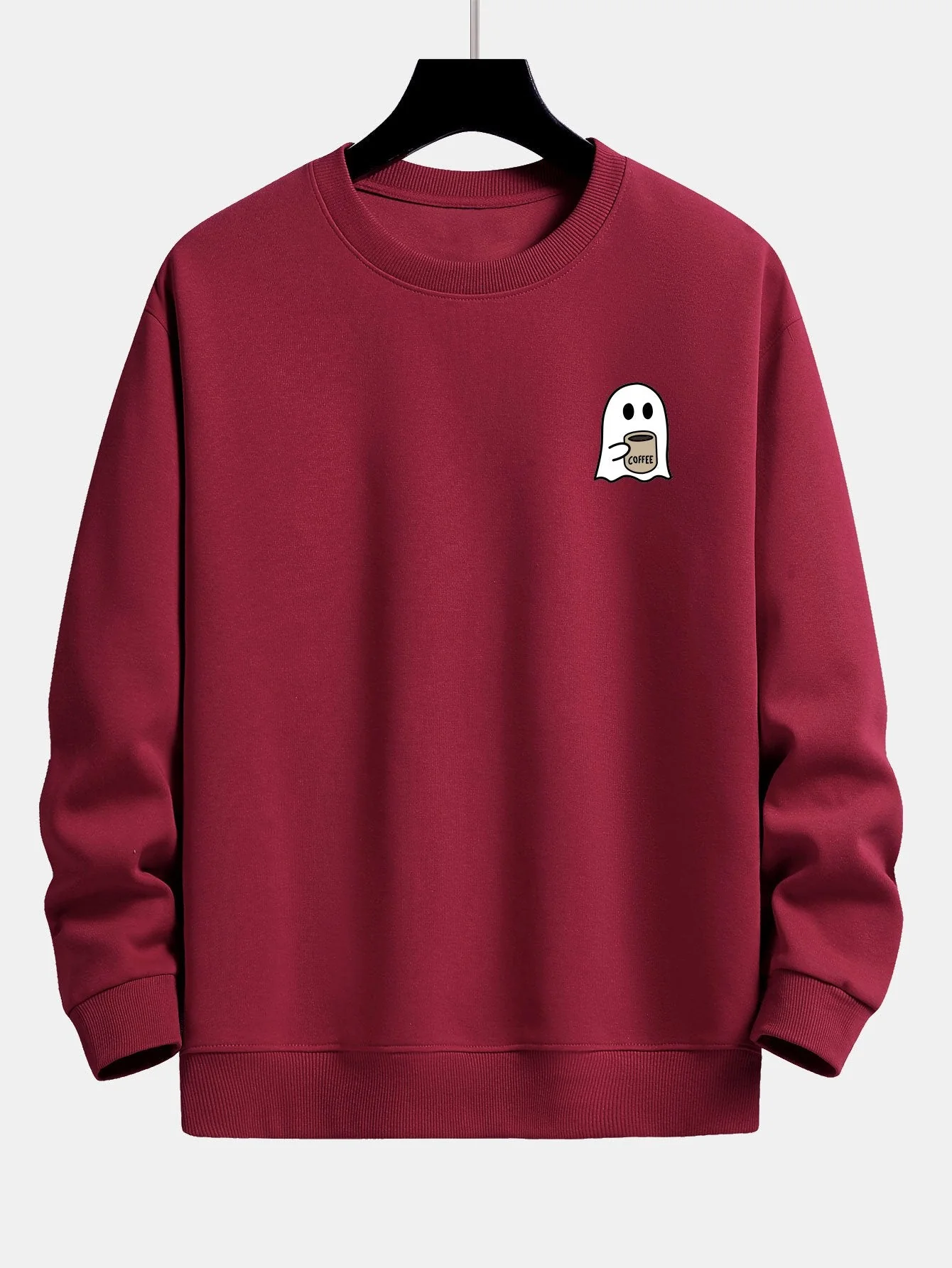 Ferdinand® | Ghost Drinking Coffee Print Relax Fit Sweatshirt - Image 8