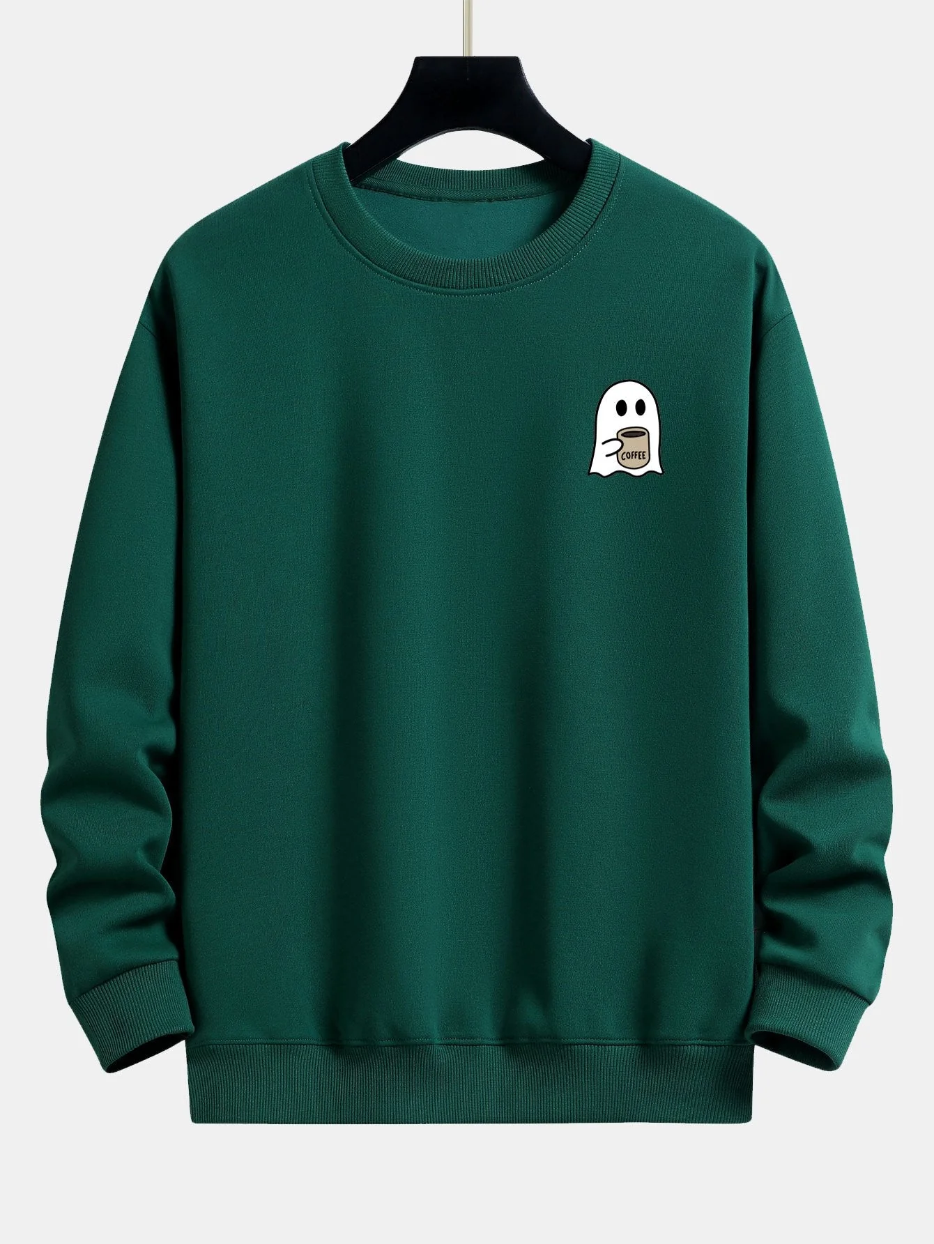 Ferdinand® | Ghost Drinking Coffee Print Relax Fit Sweatshirt - Image 9