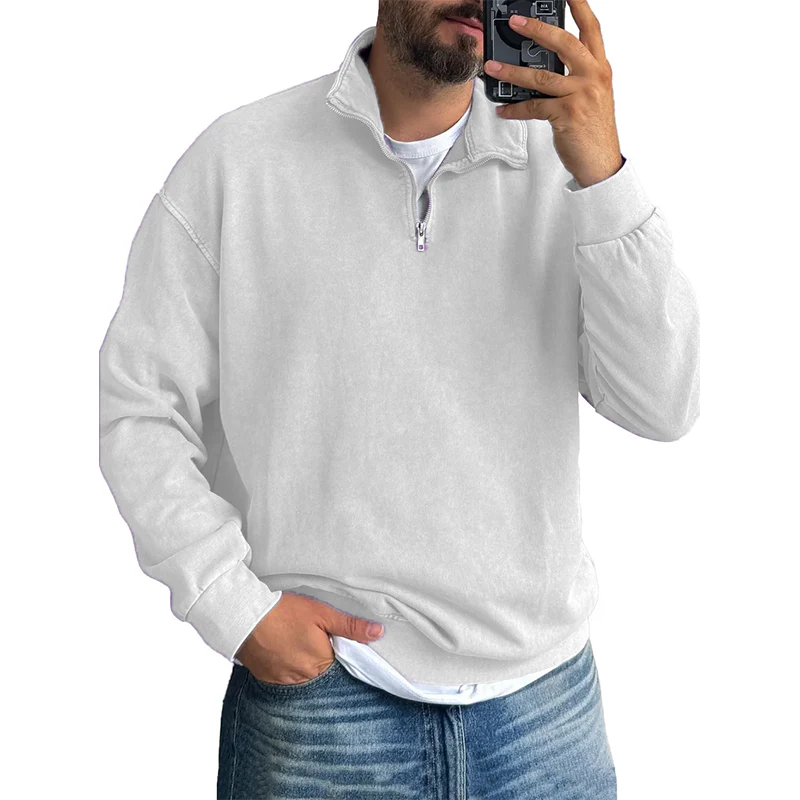 Fernando® | Men'S Basic Zip Stand Up Sweatshirt - Image 10
