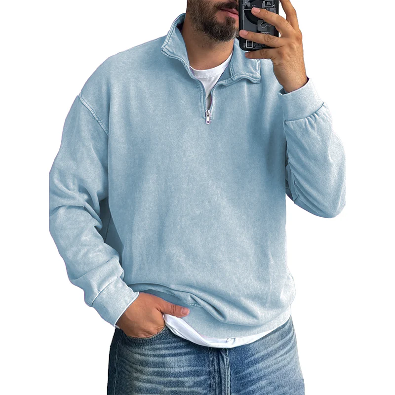 Fernando® | Men'S Basic Zip Stand Up Sweatshirt - Image 11