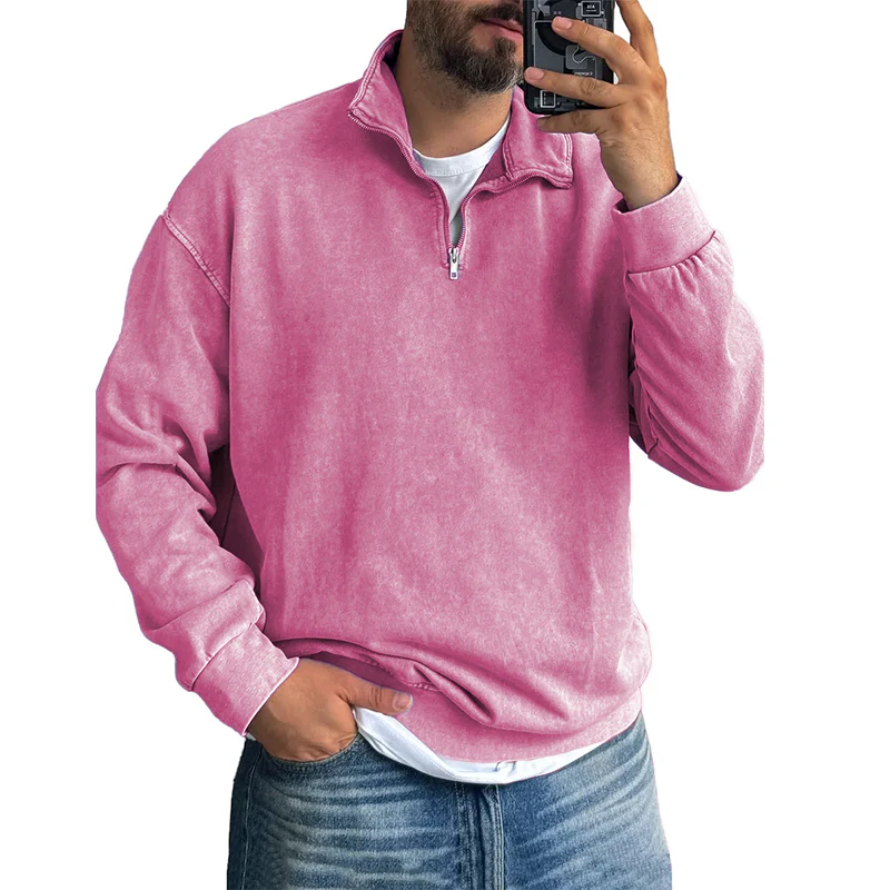 Fernando® | Men'S Basic Zip Stand Up Sweatshirt - Image 12