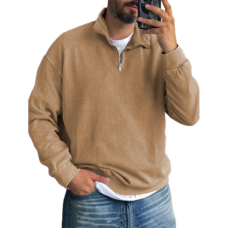 Fernando® | Men'S Basic Zip Stand Up Sweatshirt - Image 9