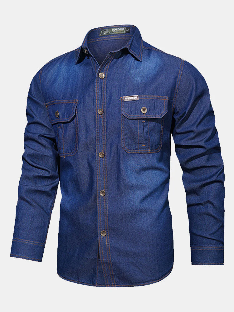 Fidel® | Washed Denim Shirt With Pockets - Image 2