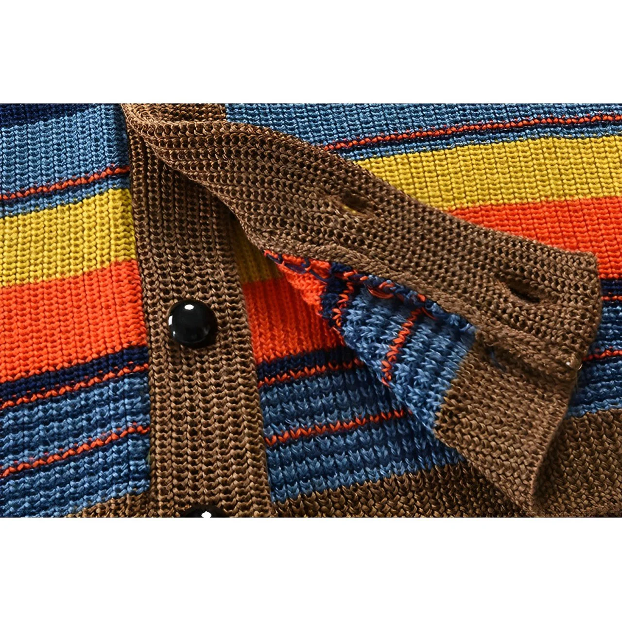 Fidelio | Men's retro color-block button-front cardigan - Image 4