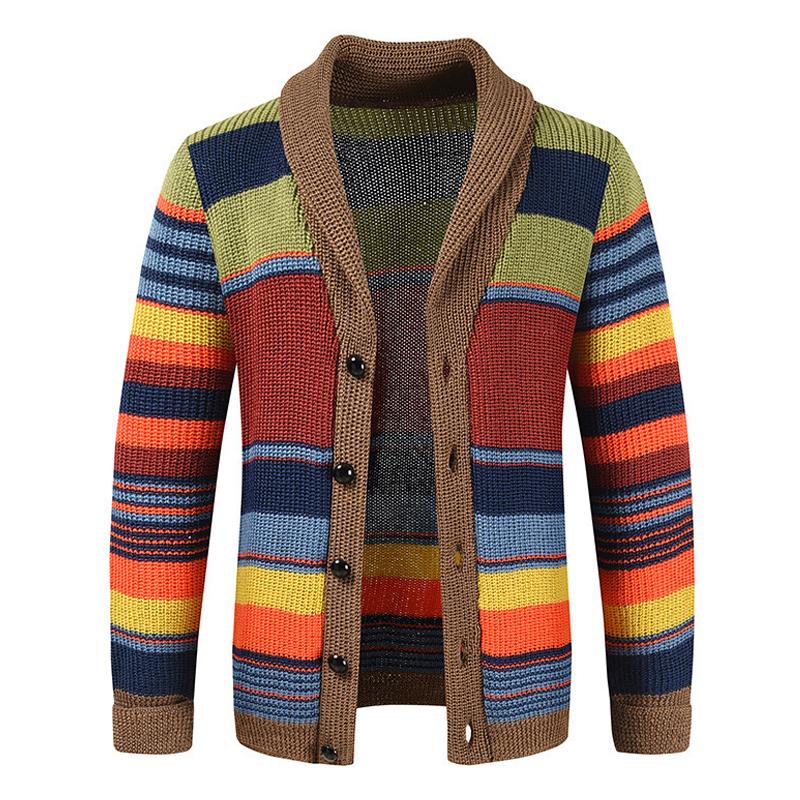Fidelio | Men's retro color-block button-front cardigan - Image 7