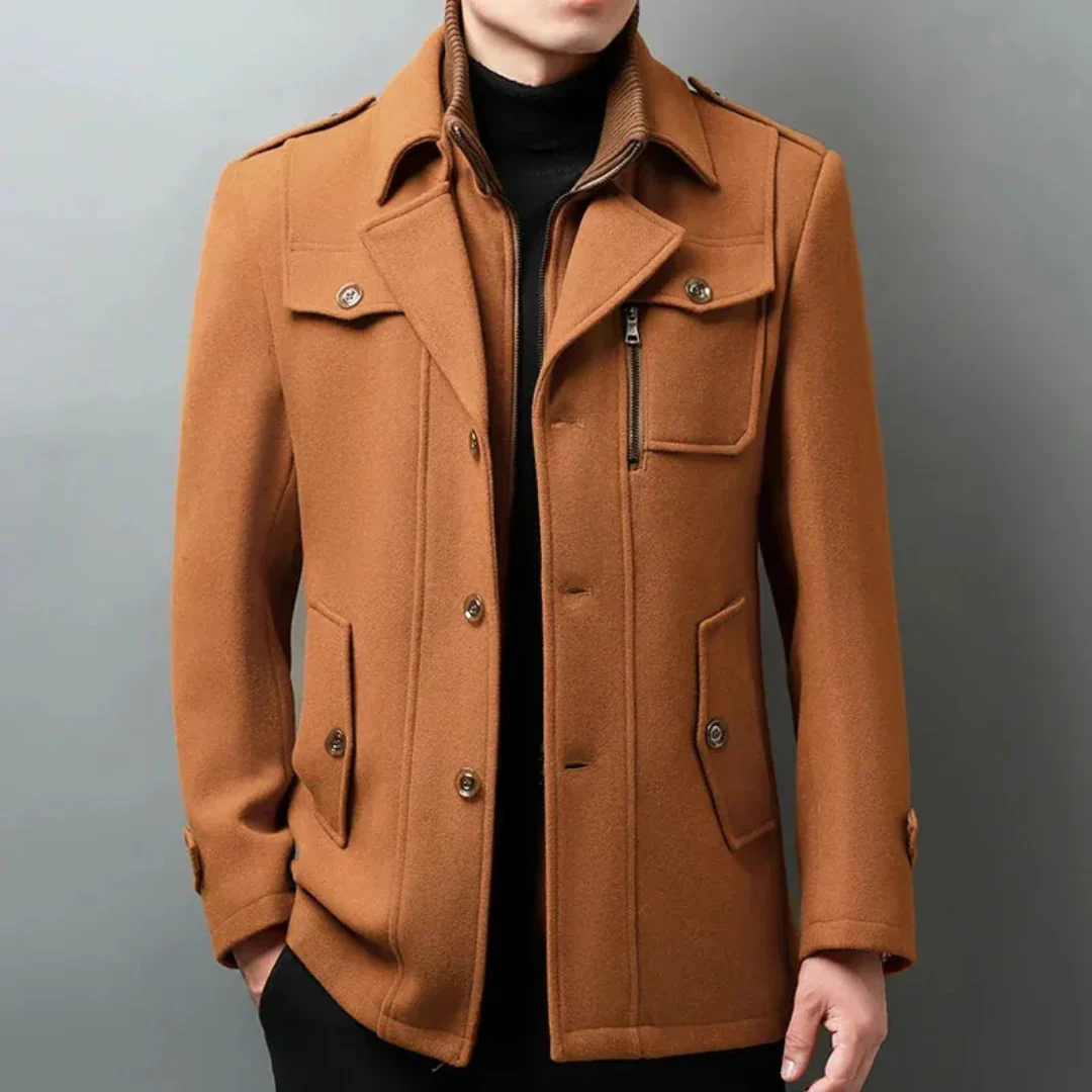 Filiberto | Up Wool Blend Overcoat - Image 2