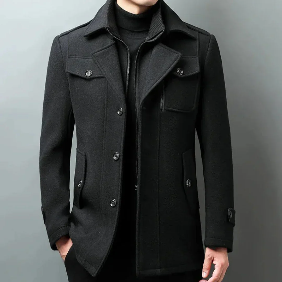 Filiberto | Up Wool Blend Overcoat - Image 3