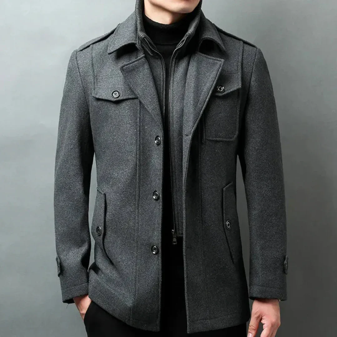 Filiberto | Up Wool Blend Overcoat - Image 4