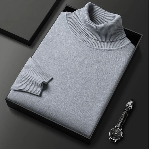 Filipo | Timeless cashmere cotton turtleneck sweater - Image 3
