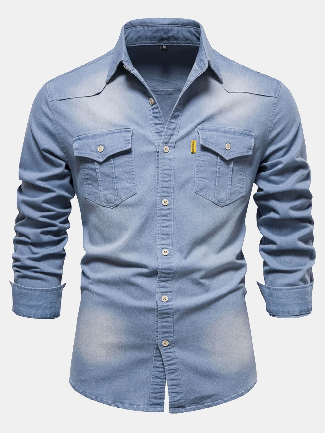 Finbar® | Washed Denim Western Shirt With Pockets - Image 3