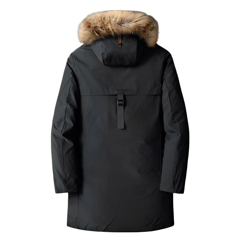Finbar | Men's insulated parka with faux fur hood - Image 4